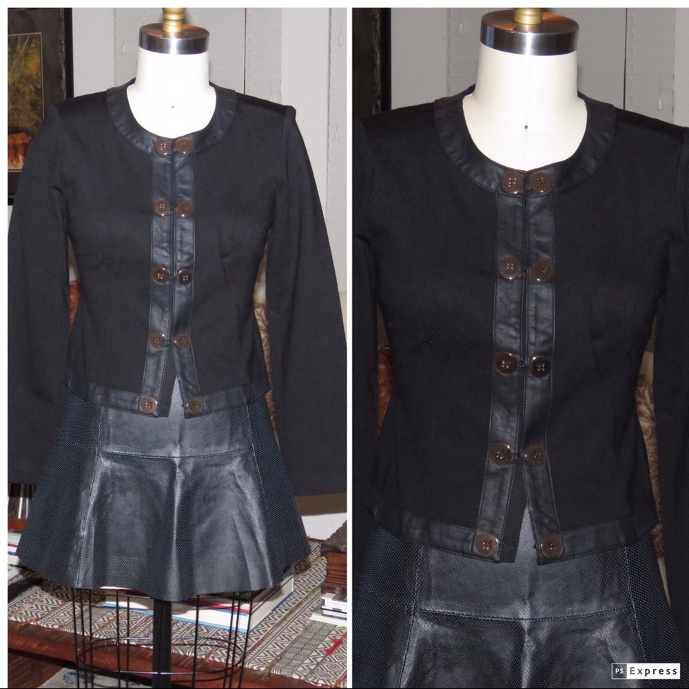 NWT Cabi Black Ponte Military Style Jacket Size XS